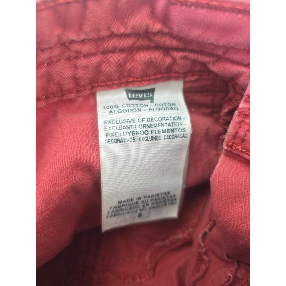 Women's Levi's Shorts Washed Red Twill Bermuda Size 6 - W- 31 Festival Cowgirl - Picture 6 of 15